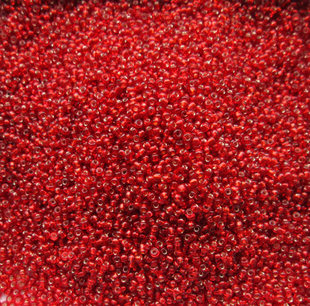 约2毫米 十字绣绣珠 灌银红米珠 小米珠 红色小米珠 1包450克