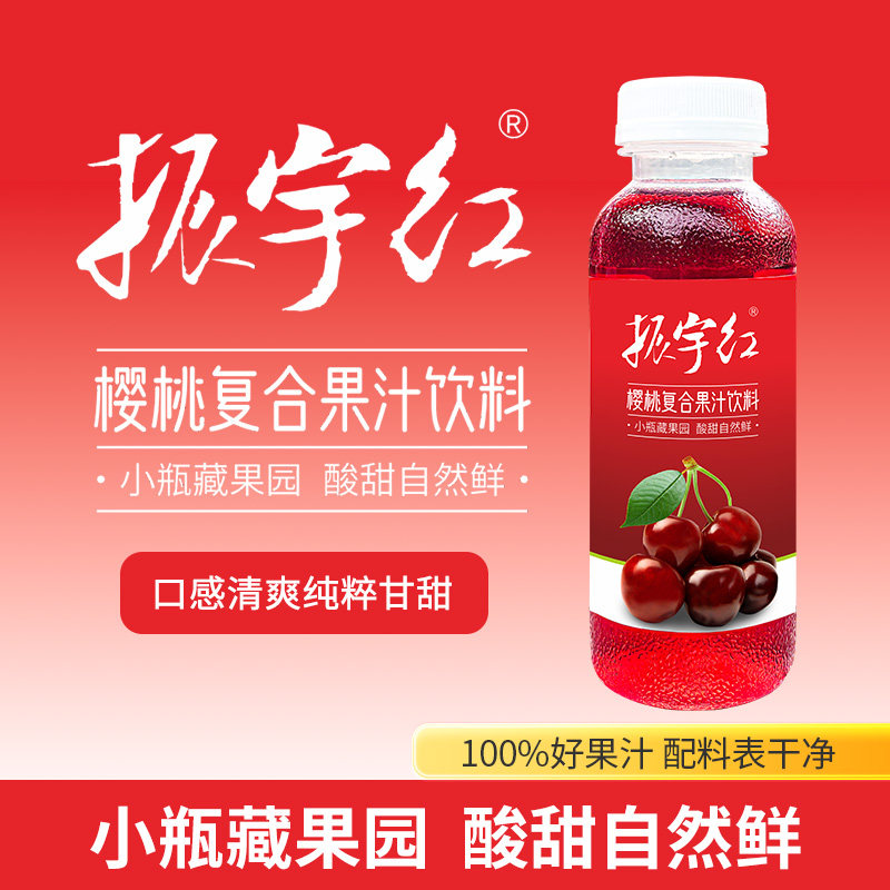 振宇红樱桃复合果汁饮料280ml*12瓶清爽解腻