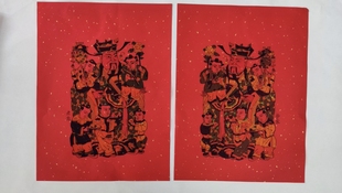 非物质文化遗产|朱仙镇木版年画纯手工宣纸画红底门神