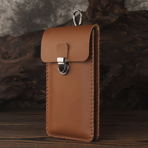 头层牛皮超薄大屏手机包