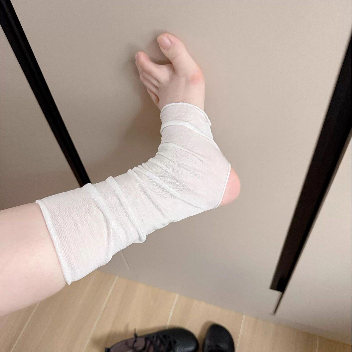 日系袜子女春夏薄款冰丝莱赛尔踩脚袜套女简约纯色堆堆袜半掌腿套