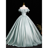 法式 晚礼服女轻奢小众高级感一字肩18岁生日艺考主持人合唱演出服