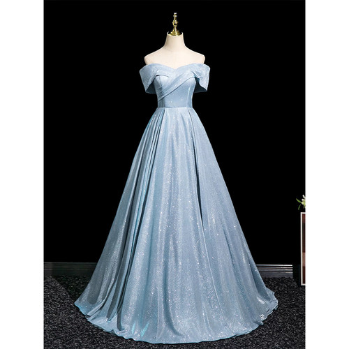 法式晚礼服女2025新款艺考主持人生日毕业成人礼一字肩缎面高级感