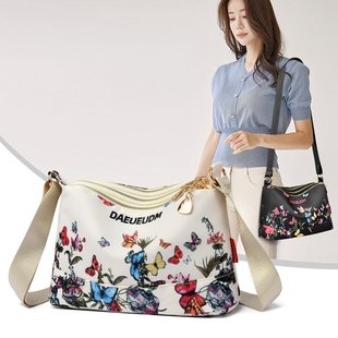 2025新款休闲复古国风帆布小包女潮百搭高级多层斜挎包通勤单肩包