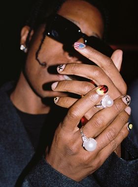 Asap Rocky同款珍珠戒指男女嘻哈潮流指环尾戒小众配饰Pearl Ring