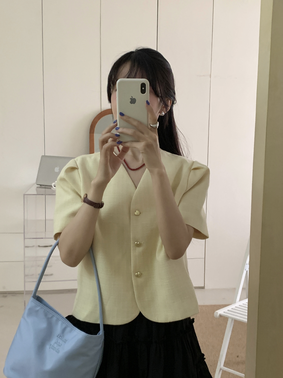 现货！【OMELET蛋卷】韩版爱心扣短袖薄款小香短外套