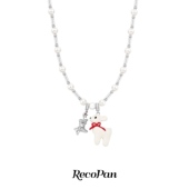 祝福原创蜡烛珐琅珍珠项链 RecoPan梦中小鹿 张泽禹卓沅同款