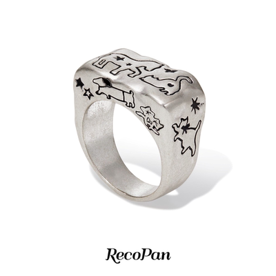 以梦为马做旧插画戒指