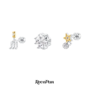 RecoPan秘密花园 原创四叶草星星钛合金耳骨钉磁吸耳夹耳环耳钉