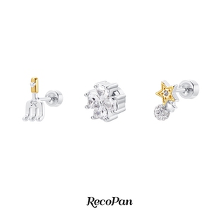 RecoPan秘密花园/原创四叶草星星钛合金耳骨钉磁吸耳夹耳环耳钉