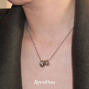 RecoPan星辰系列/原创高级轻奢感简约百搭拉丝精致金银项链锁骨链