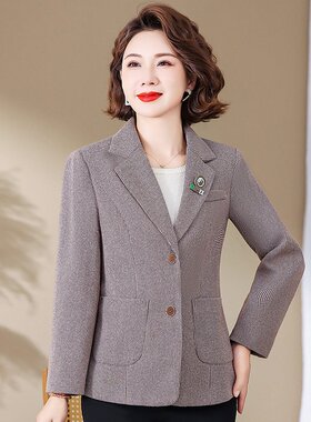 w21春秋装外套中老年女妈妈装中年气质洋气西装春天d05短款小西服