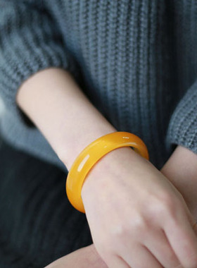 正品包邮黄色猫眼石手镯 黄水晶手链 复古女时尚饰品 开运礼物