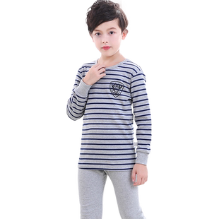 男童保暖内衣套装纯棉儿童秋衣秋裤中大童男孩15岁宝宝睡衣家居服