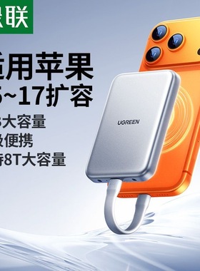 绿联磁吸固态硬盘盒m.2NVMe适用iPhone15/16外接盒 65891 55151