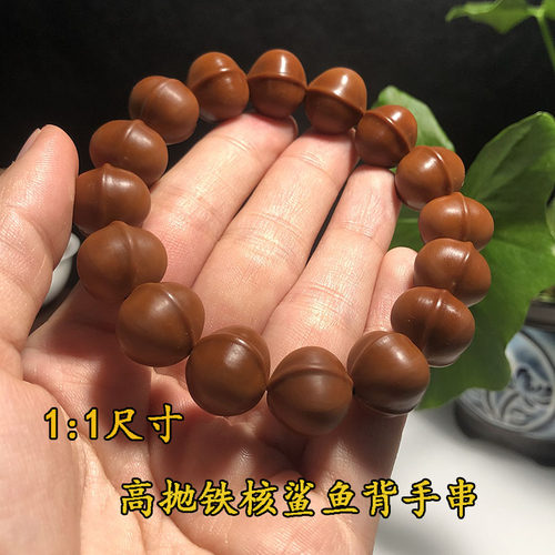 橄榄核雕铁核鹰嘴鲨鱼背纯手工