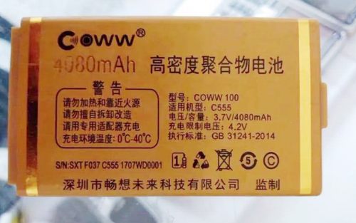 COWWC555C29C888F037电池