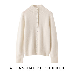 半高领单排包扣常规款 女士羊绒开衫 显瘦秋冬针织上衣 款 BO6037经典