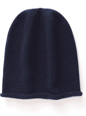 MJ818秋冬温柔一线卷边羊绒帽子男女保暖护头帽包头帽韩版冷帽