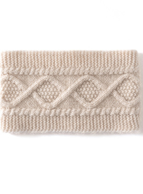 MJ1024秋冬女士羊绒针织绞花发带尽显质感,保暖又能打造百变造型