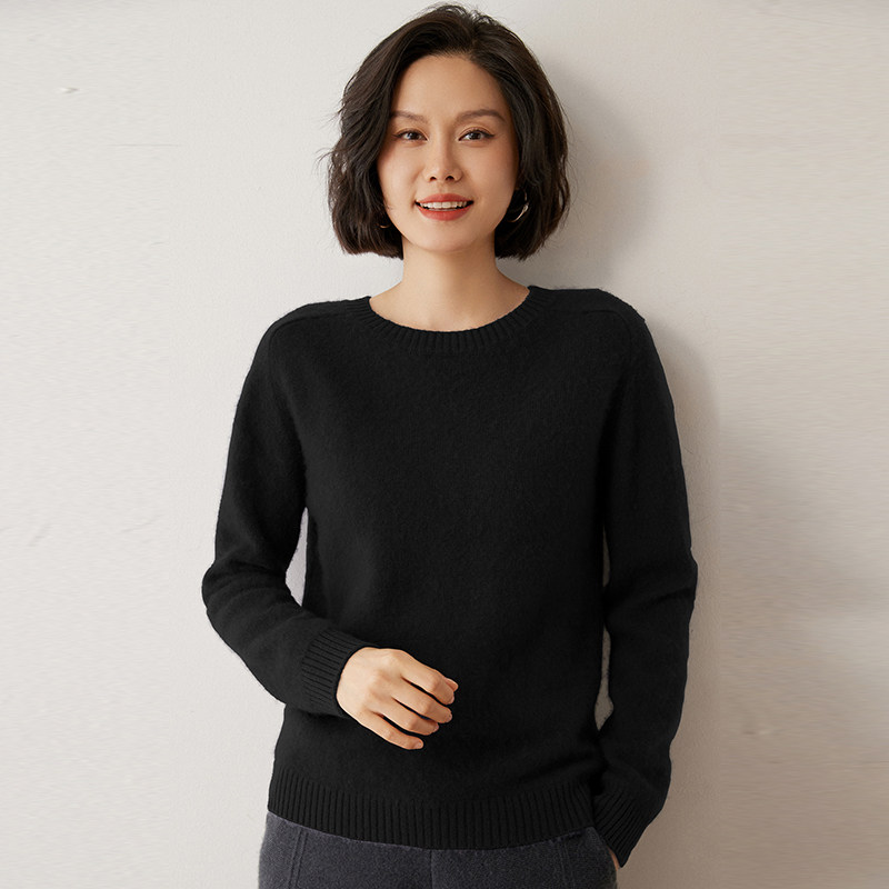 MQL402秋冬圆领羊绒衫女菱格绞花宽松显瘦保暖套头毛衣秋冬打底衫,女装/女士精品,羊绒衫,淘宝优惠券,粉丝福利购,淘宝优惠卷