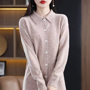 纯羊毛开衫 8100 POLO秋冬打底 冬季 MT春秋女士针织洋气气质时尚