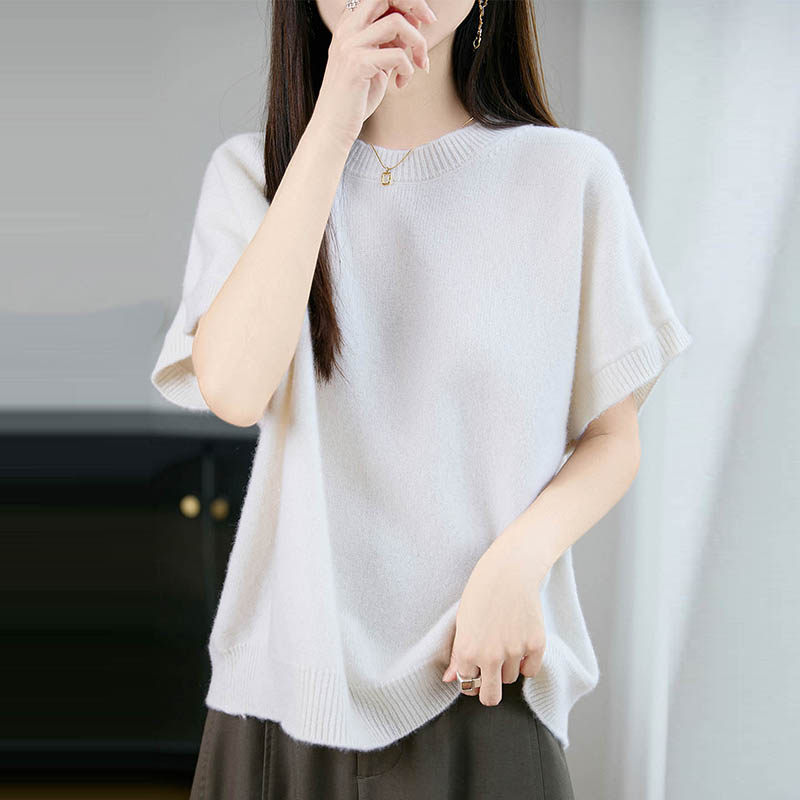 YYY2593秋冬女士100%羊毛马甲叠穿轻熟风短袖坎肩宽松休闲百搭款