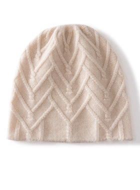 MJ1055秋冬女士羊绒针织帽在柔和质感中营造温暖又高级的穿搭氛围