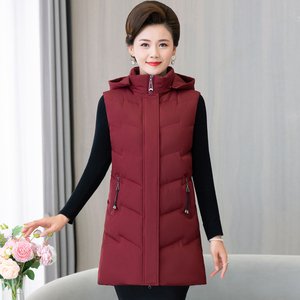 秋冬羽绒棉马甲女中长款背心坎肩保暖棉衣2023新款上衣棉服外穿