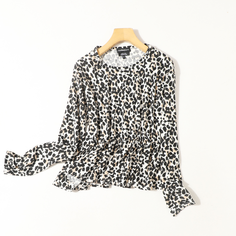 白菜价初秋款时尚碎花长袖T恤衫