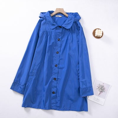 长款休闲连帽休闲风衣外套