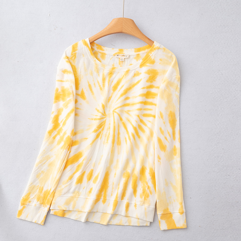 外贸原单扎染渐变色针织T恤卫衣