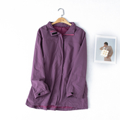 宽松大码 D19 中长外套纯色拉链风衣 女装 防风防雨长袖 2秋冬新品