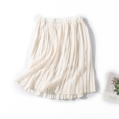 E51 气质显瘦雪纺半身裙 女纯色百褶短裙防走光打底裙裤 2夏季 新款