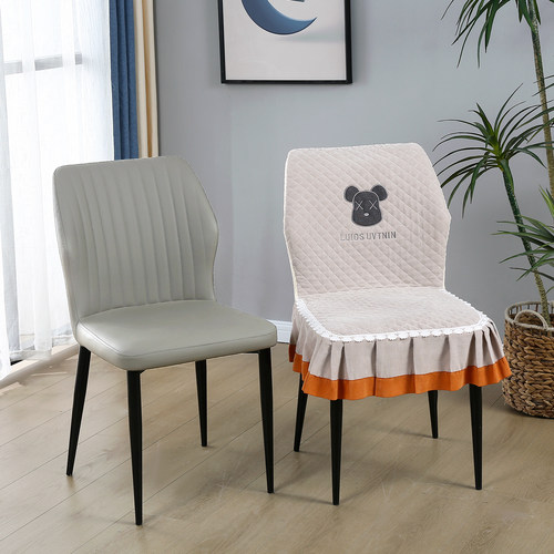 括号新款餐椅套罩北欧轻奢家用餐桌椅子套罩靠背椅坐垫弧形凳子套