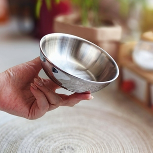 【316不锈钢】圆形碟家用泡菜小菜碟酱料调料碟吐骨头盘可加热