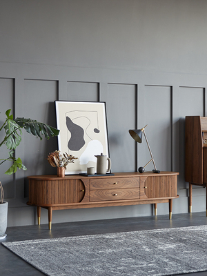 北欧实木电视柜黑胡桃