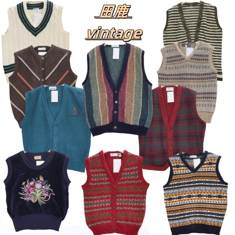 古着vintage孤品羊毛复古文艺学院风波普菱形毛衣马甲B79,女装/女士精品,毛衣,淘宝优惠券,粉丝福利购,淘宝优惠卷