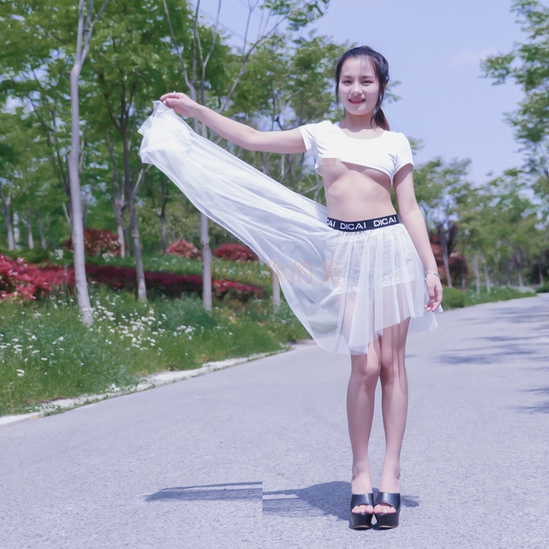性趣chic风温柔无内衬大摆仙女裙