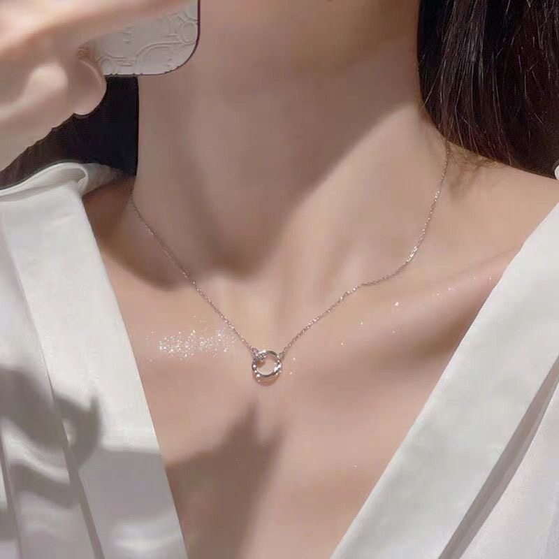 莫比乌斯环环相扣项链女轻奢高级感设计小众锁骨链情侣闺蜜项链
