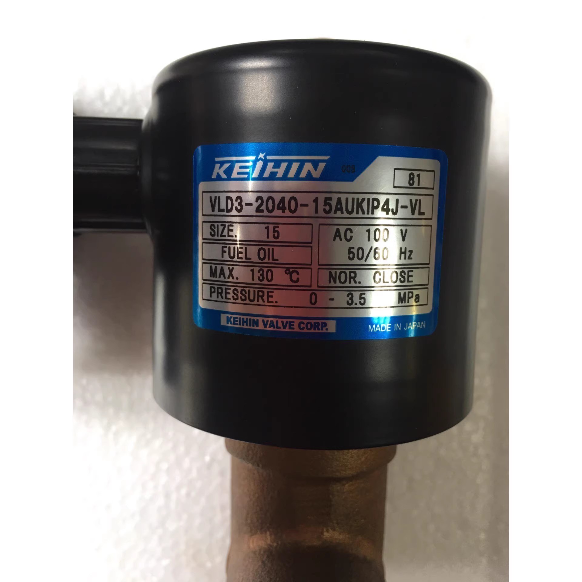 VLD3-2040-15AUKIP4J-VL KEIHIN京宾电磁阀 全新现货