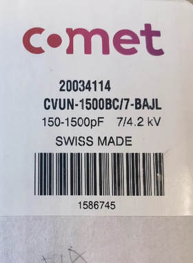 CVUN-10G0AC15-JHJA-Z Comet 真空可调电容