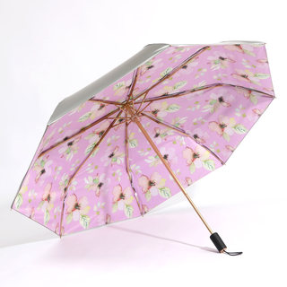 钛银双层黑胶太阳伞遮阳超强防晒防紫外线女三折晴雨两用伞upf50+
