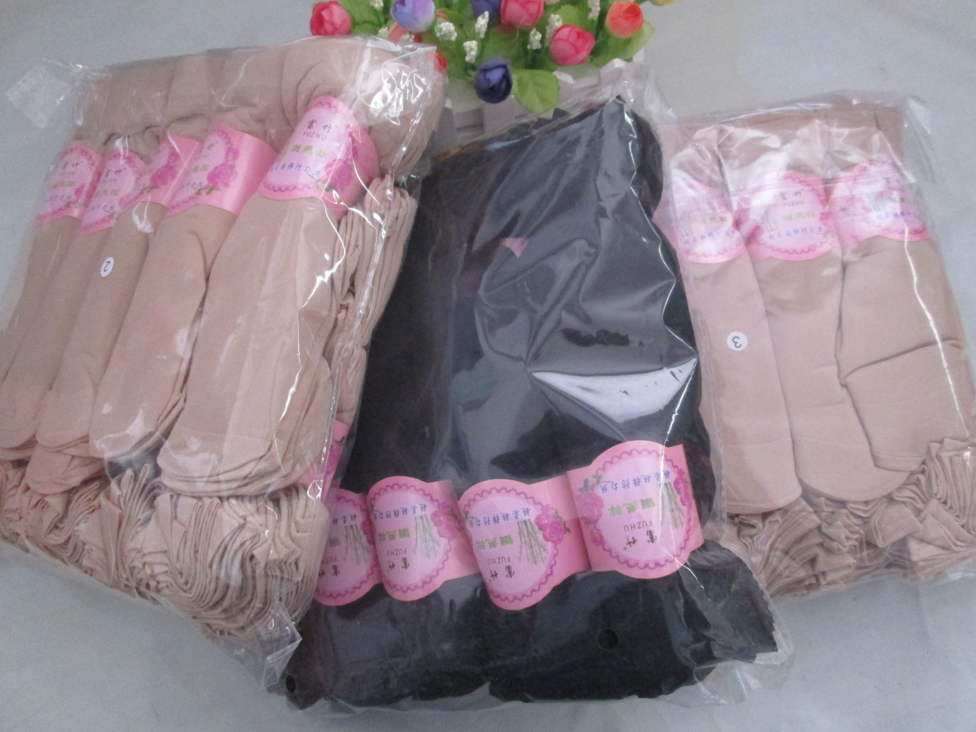短筒女耐穿钢丝袜子纯色一捆夏季