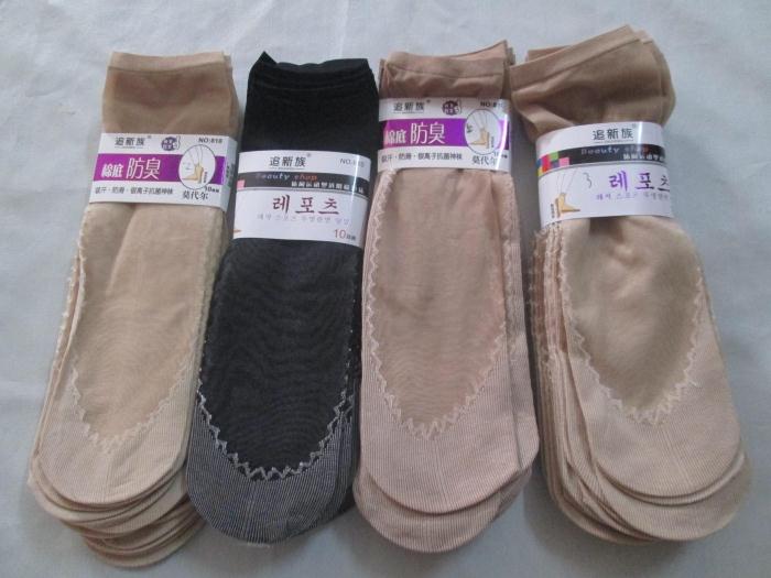 女脚底棉直筒防臭薄款短丝袜