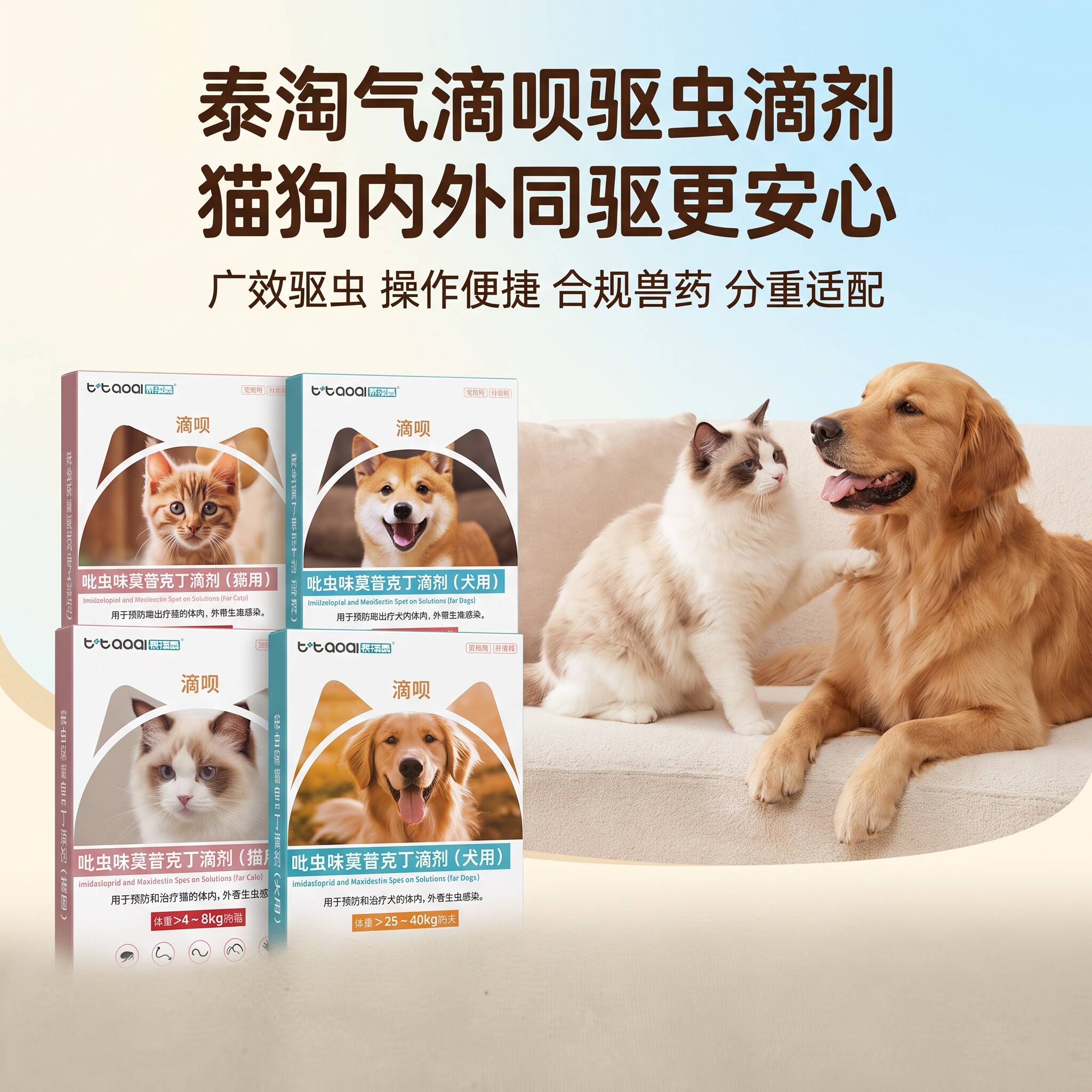 泰淘气内外同驱犬猫外用滴剂