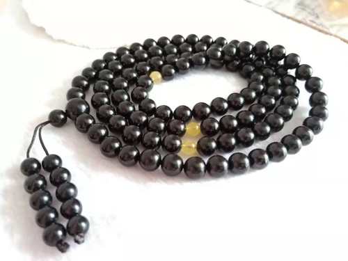 纯天然抚顺煤精煤玉 老料 8mm108粒佛珠念珠 多圈手串/项链 包邮