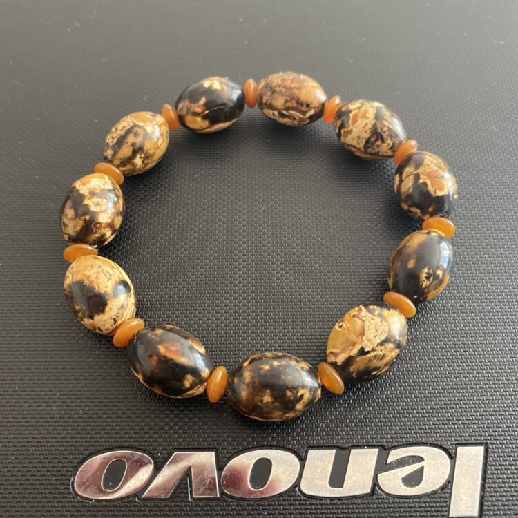 顶账处理 琥珀 花珀骨珀合成/高仿琥珀 女款11.5mm&plusmn;鼓珠手串手链