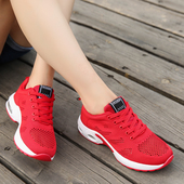 跑步健身运动鞋 红色广场舞鞋 女2019新款 曳步舞鞋 透气夏季 鬼步舞鞋