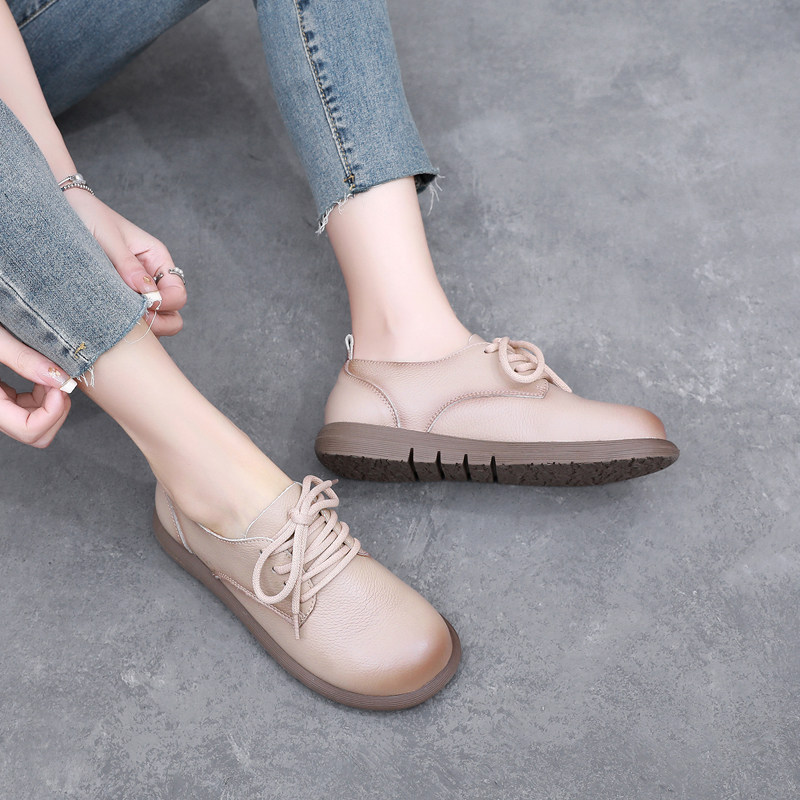 中老年单鞋女妈妈鞋子真皮牛筋软底女鞋春秋宽脚舒适老人超软皮鞋